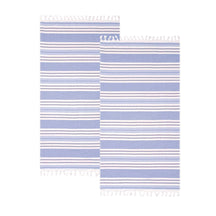 Racer Stripe Fouta 2 Piece Beach Towel Set with Tassels