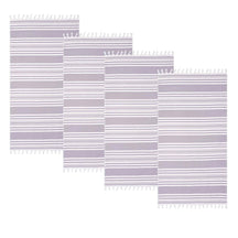 Racer Stripe Fouta 4 Piece Beach Towel Set with Tassels