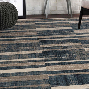 Radko Modern Striped Indoor Area Rugs or Runner Rug