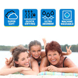 Rainbow Stripes Oversized Egyptian Cotton Beach Towel Set of 2 Piece