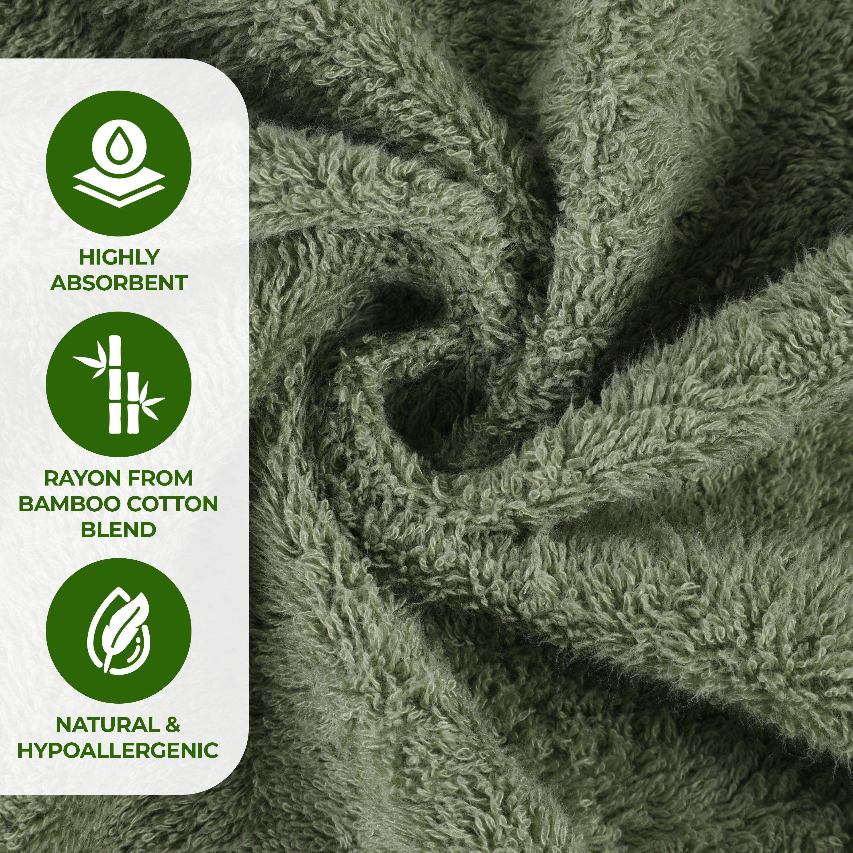 Rayon from Bamboo Eco-Friendly Fluffy Soft Solid 3 Piece Towel Set