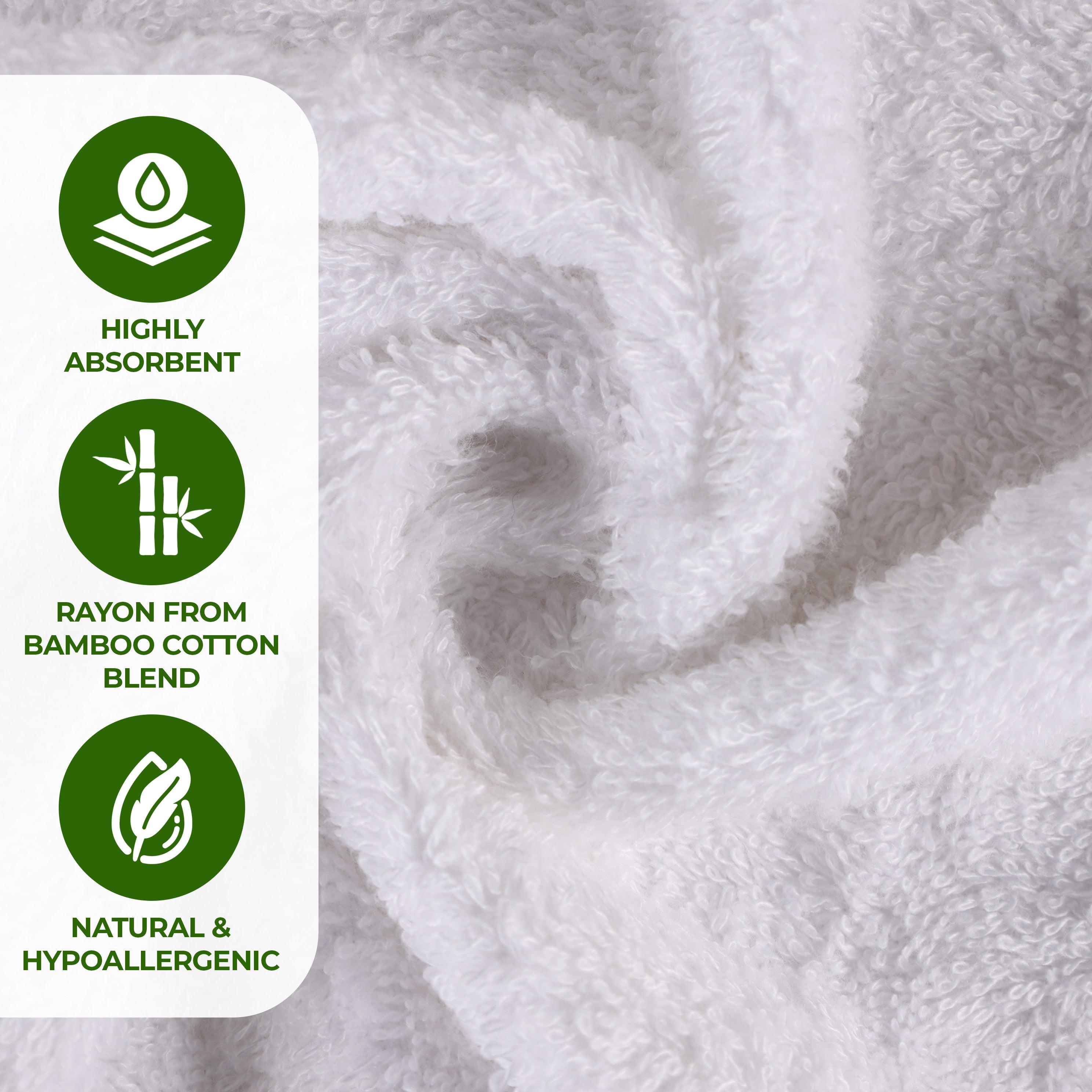 Rayon from Bamboo Eco-Friendly Fluffy Soft Solid 3 Piece Towel Set