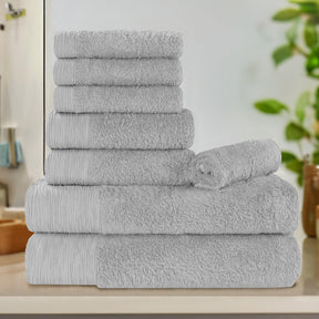 Rayon from Bamboo Eco-Friendly Fluffy Soft Solid 8 Piece Towel Set