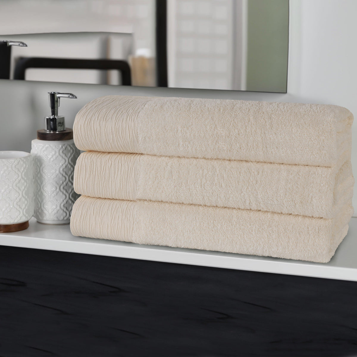 Rayon from Bamboo Eco-Friendly Fluffy Soft Solid Bath Towel Set of 3