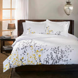 100% Cotton Reed Embroidered Floral Duvet Cover Set