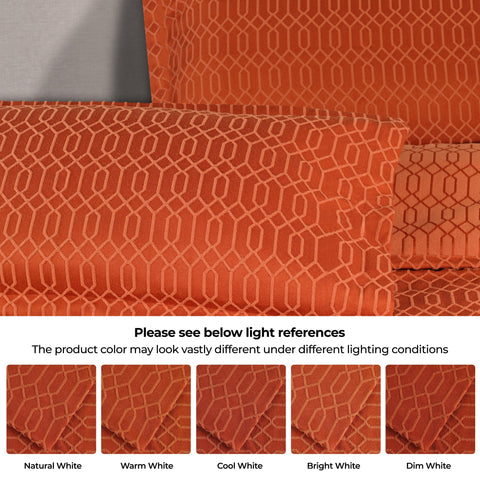 Lightweight Cotton Bedspread Set 3-Piece Remi Geometric Fringe Jacquard