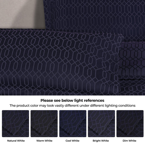 Lightweight Cotton Bedspread Set 3-Piece Remi Geometric Fringe Jacquard