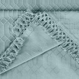 Remi Cotton Blend Jacquard Geometric Fringe Bedspread Set