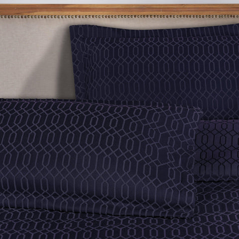 Lightweight Cotton Bedspread Set 3-Piece Remi Geometric Fringe Jacquard