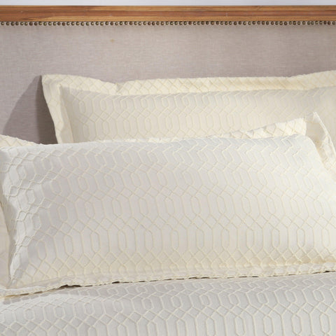 Lightweight Cotton Bedspread Set 3-Piece Remi Geometric Fringe Jacquard