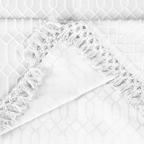 Remi Cotton Blend Jacquard Geometric Fringe Bedspread Set