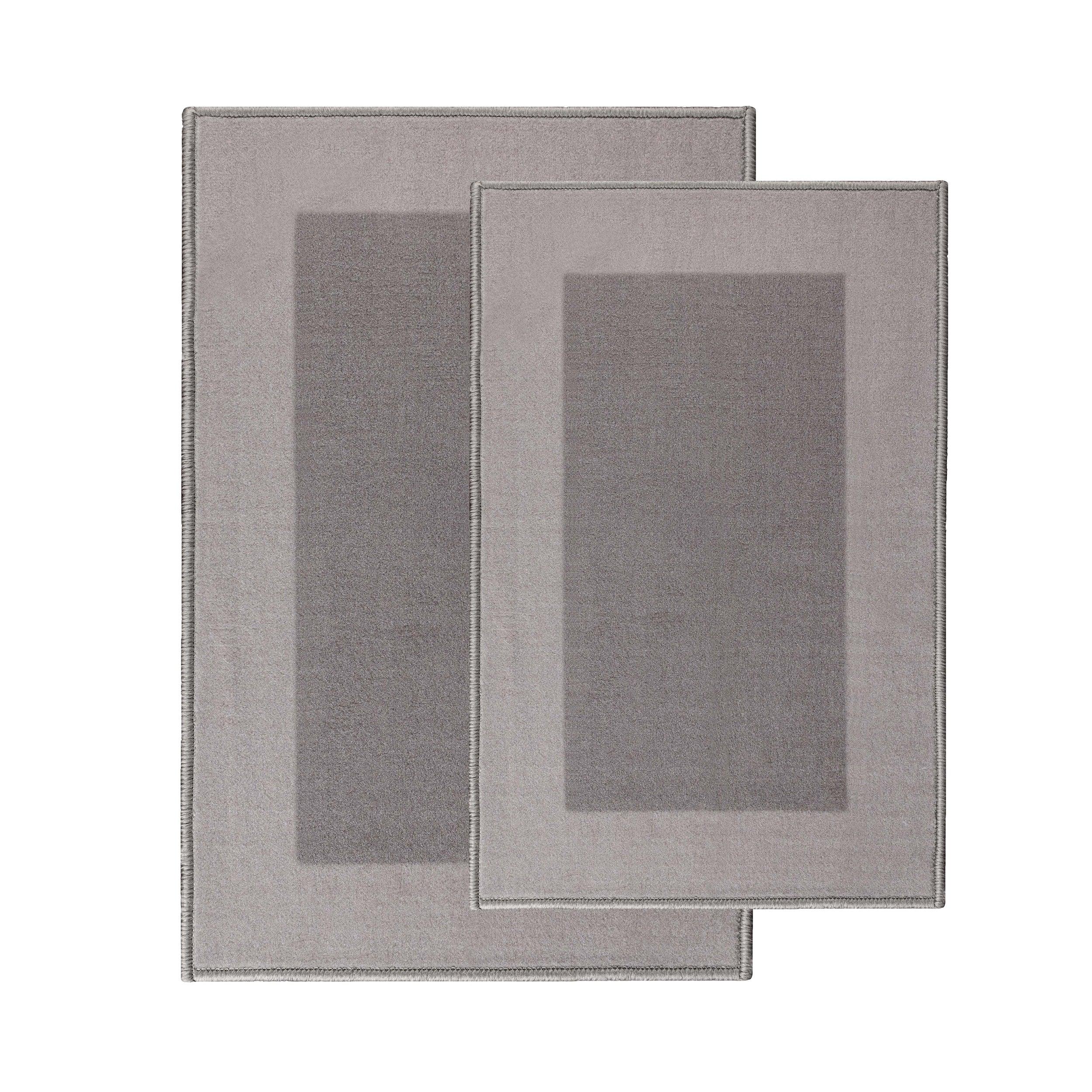 Reno Modern Non-Slip Machine Washable Kitchen & Bath Rug Mat Set