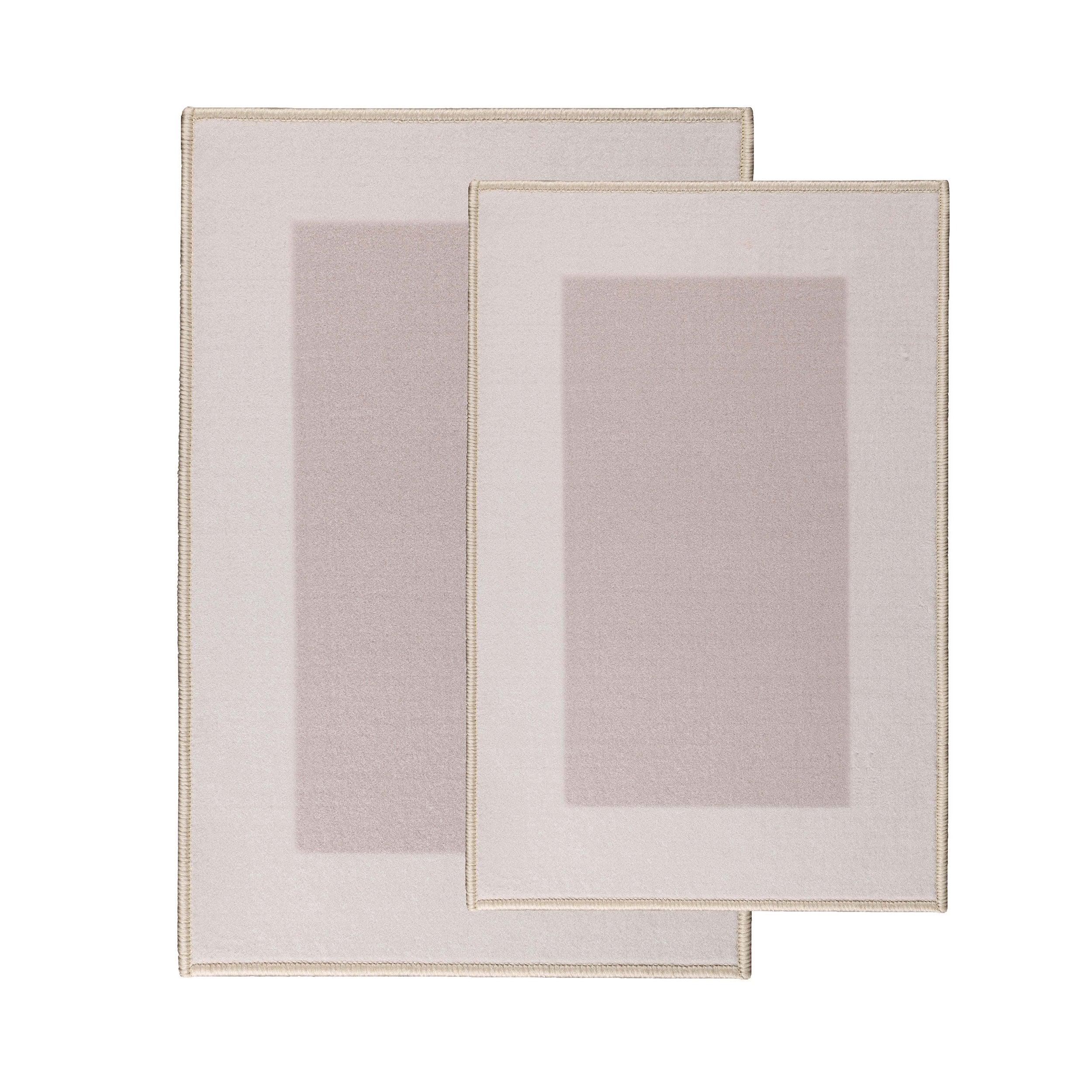Reno Modern Non-Slip Machine Washable Kitchen & Bath Rug Mat Set