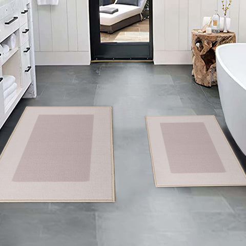 Reno Modern Non-Slip Machine Washable Kitchen & Bath Rug Mat Set