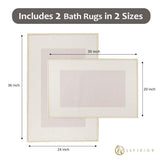 Reno Modern Non-Slip Machine Washable Kitchen & Bath Rug Mat Set