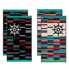 Retro Spin Wheel Oversized 4 Piece Beach Towel Set