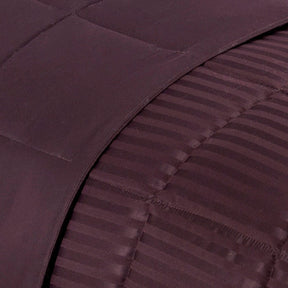 Reversible Down Alternative All-Season Solid Striped Blanket