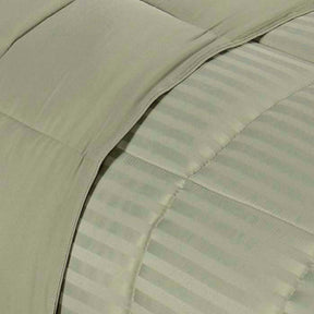 Reversible Down Alternative All-Season Solid Striped Blanket