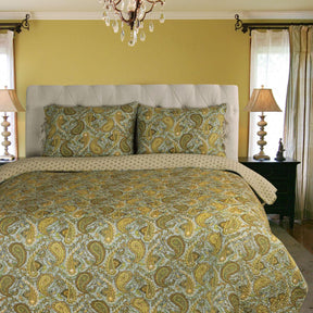 Reversible Moroccan Paisley Cotton Quilt Set