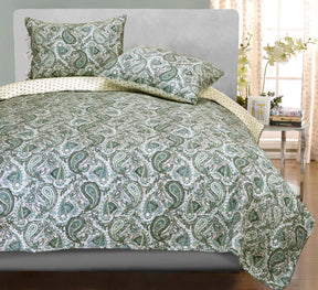Reversible Moroccan Paisley Cotton Quilt Set