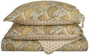 Reversible Moroccan Paisley Cotton Quilt Set