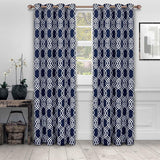 Ribbon Trellis Washable Room Darkening Blackout Curtains, Set of 2