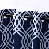 Ribbon Trellis Washable Room Darkening Blackout Curtains, Set of 2