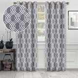 Ribbon Trellis Washable Room Darkening Blackout Curtains, Set of 2