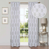 Ribbon Trellis Washable Room Darkening Blackout Curtains, Set of 2