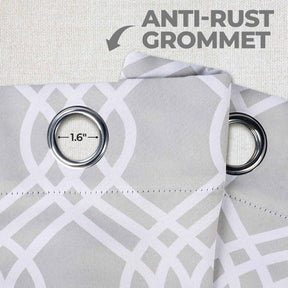 Ribbon Trellis Washable Room Darkening Blackout Curtains, Set of 2