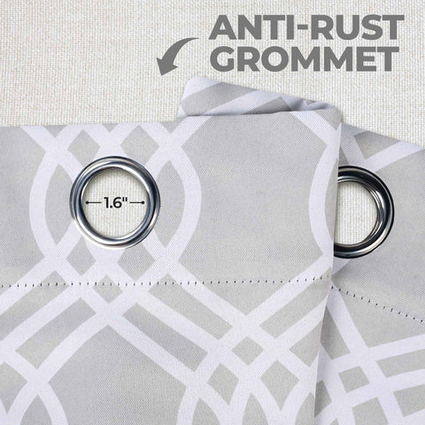 Ribbon Trellis Washable Room Darkening Blackout Curtains, Set of 2