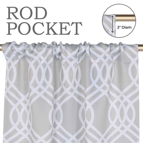 Ribbon Trellis Washable Room Darkening Blackout Curtains, Set of 2