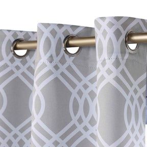 Ribbon Trellis Washable Room Darkening Blackout Curtains, Set of 2