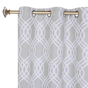Ribbon Trellis Washable Room Darkening Blackout Curtains, Set of 2