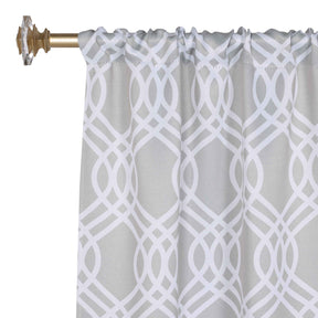 Ribbon Trellis Washable Room Darkening Blackout Curtains, Set of 2