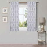 Ribbon Trellis Washable Room Darkening Blackout Curtains, Set of 2