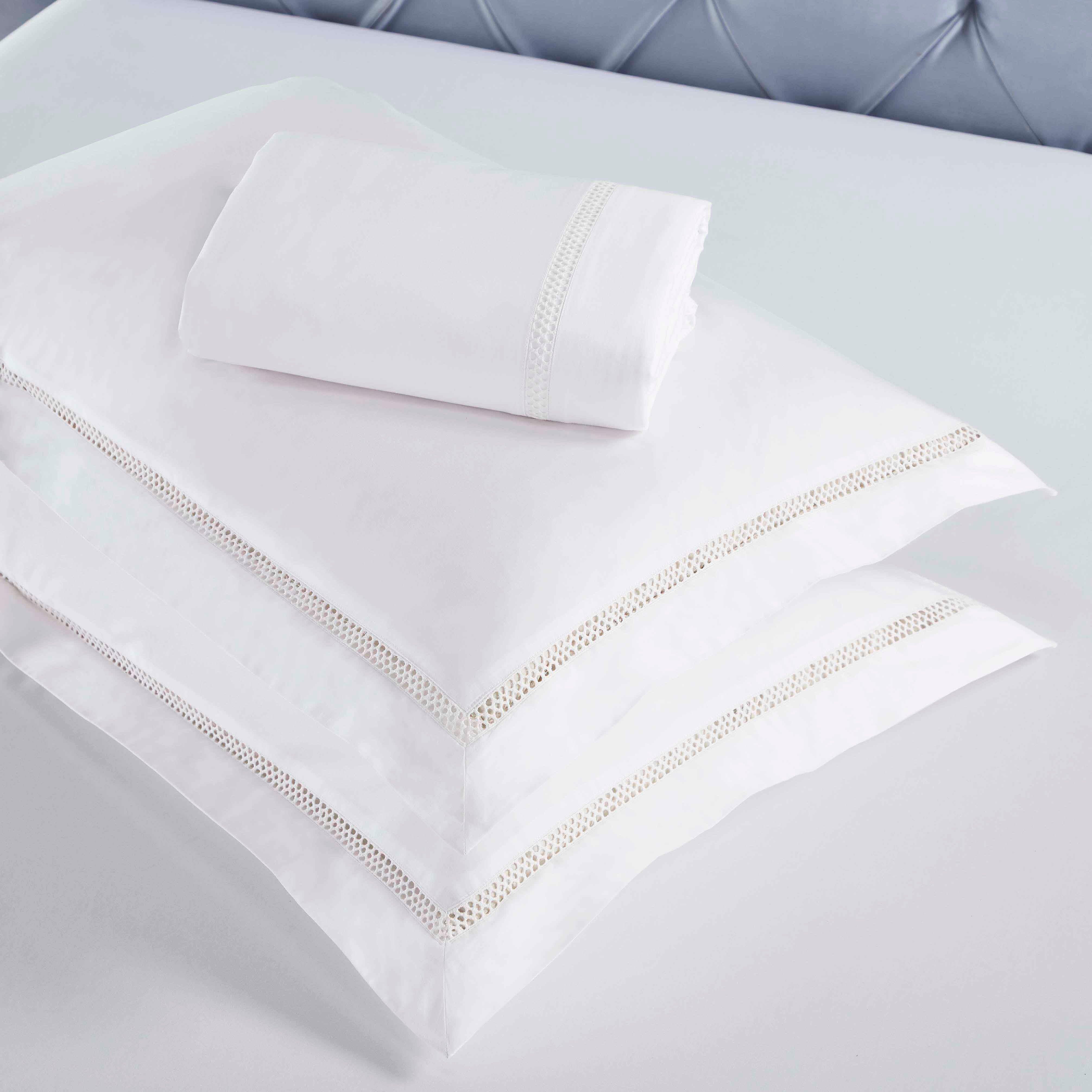 Riverton Cotton Cross-Stitch Embroidered 3 Piece Duvet Cover Set