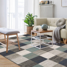 Rockaway Modern Geometric Checkered Indoor Area Rug Or Runner