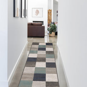 Rockaway Modern Geometric Checkered Indoor Area Rug Or Runner