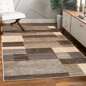 Rockwood Modern Geometric Patchwork Indoor Area Rug or Runner