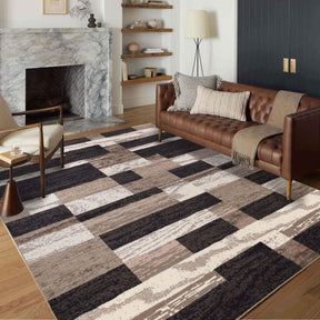 Rockwood Modern Geometric Patchwork Indoor Area Rug or Runner