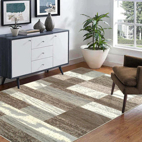 Rockwood Modern Geometric Patchwork Indoor Area Rug or Runner