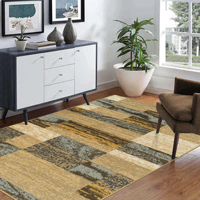 Rockwood Modern Geometric Patchwork Indoor Area Rug or Runner