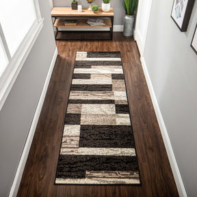 Rockwood Modern Geometric Patchwork Indoor Area Rug or Runner