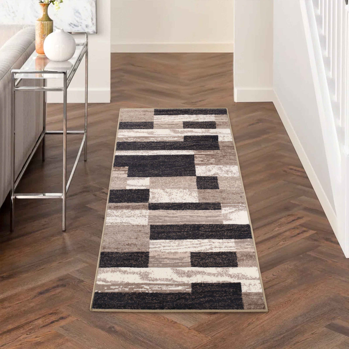 Rockwood Patchwork Non-Slip Indoor Washable Area Rug
