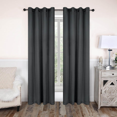 Blackout Curtains Rod Pocket Solid Room Darkening Set of 2