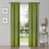 Rod Pocket Room Darkening Solid Blackout Curtains, Set of 2