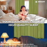 Rod Pocket Room Darkening Solid Blackout Curtains, Set of 2