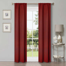 Rod Pocket Room Darkening Solid Blackout Curtains, Set of 2