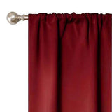 Rod Pocket Room Darkening Solid Blackout Curtains, Set of 2